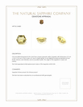 0.30 Ct. Greenish Yellow Sapphire from Ceylon (Sri Lanka) Appraisal