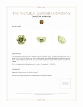 0.30 Ct. Yellowish Green Sapphire from Ceylon (Sri Lanka) Appraisal