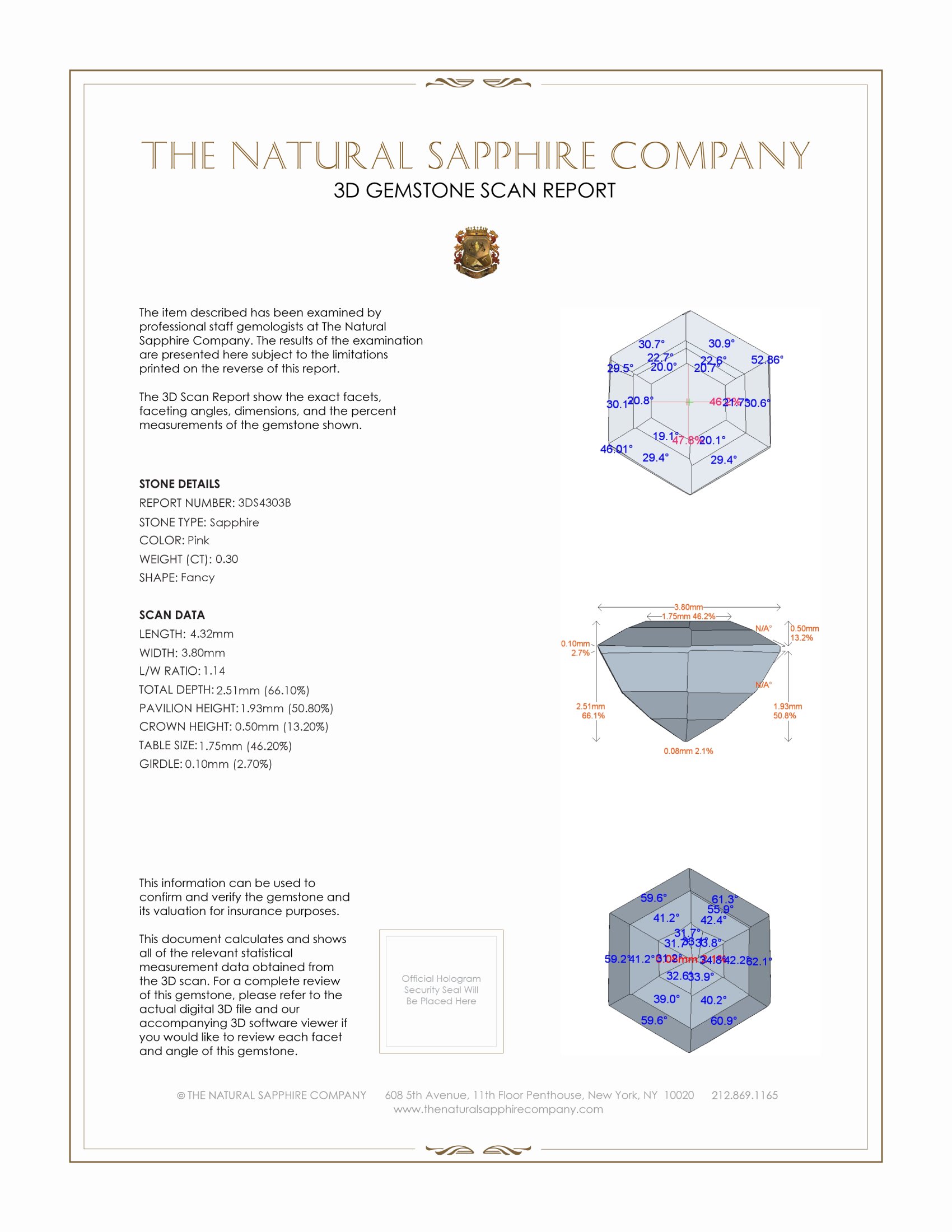 0.30 Ct. Pink Sapphire from Ceylon (Sri Lanka)