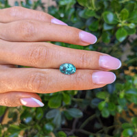 3.35 Ct. Bluish Green Sapphire from Montana Life Style