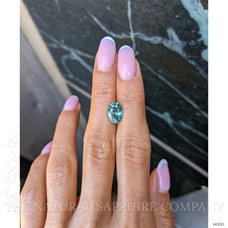 3.35 Ct. Bluish Green Sapphire from Montana