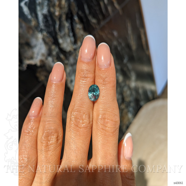 3.35 Ct. Bluish Green Sapphire from Montana