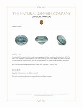 3.62 Ct. Greenish Blue Sapphire from Montana Appraisal