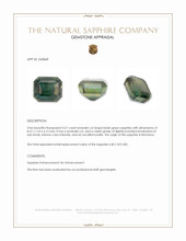 4.21 Ct. Bluish Green Sapphire from Montana Appraisal