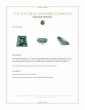 1.19 Ct. Bluish Green Sapphire from Australia Appraisal