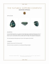 1.51 Ct. Bluish Green Sapphire from Madagascar Appraisal