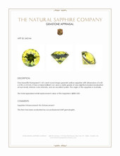 1.05 Ct. Greenish Yellow Sapphire from Australia Appraisal