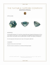 1.02 Ct. Bluish Green Sapphire from Madagascar Appraisal