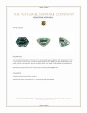 1.33 Ct. Bluish Green Sapphire from Madagascar Appraisal