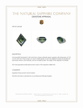 1.08 Ct. Yellowish Green Sapphire from Australia Appraisal