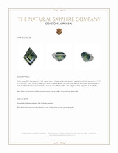 1.08 Ct. Yellowish Green Sapphire from Australia Appraisal