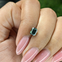 1.09 Ct. Bluish Green Sapphire from Madagascar Life Style