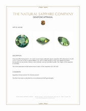 1.35 Ct. Yellowish Green Sapphire from Australia Appraisal