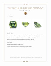1.28 Ct. Yellowish Green Sapphire from Australia Appraisal