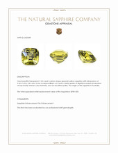 1.03 Ct. Greenish Yellow Sapphire from Australia Appraisal