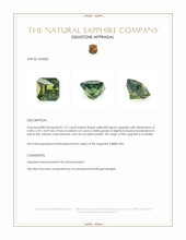 1.27 Ct. Yellowish Green Sapphire from Australia Appraisal