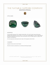 4.06 Ct. Bluish Green Sapphire from Madagascar Appraisal