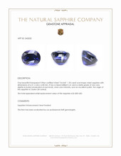1.30 Ct. Violet Sapphire from Ceylon (Sri Lanka) Appraisal