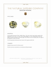 1.00 Ct. Yellow Sapphire from Ceylon (Sri Lanka) Appraisal