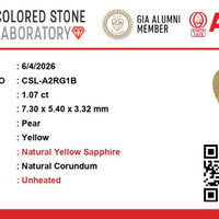 1.07 Ct. Yellow Sapphire from Ceylon (Sri Lanka) Scan Report