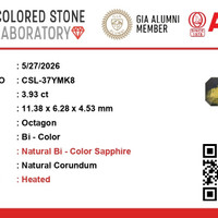 3.93 Ct. Bi Color / Parti Sapphire from Ceylon (Sri Lanka) Scan Report