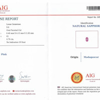 0.79 Ct. Pink Sapphire from Madagascar Scan Report