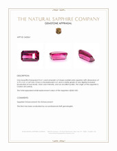 0.61 Ct. Reddish Pink Sapphire from Ceylon (Sri Lanka) Appraisal