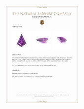 0.66 Ct. Pinkish Purple Sapphire from Ceylon (Sri Lanka) Appraisal