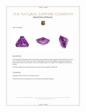 0.88 Ct. Pinkish Purple Sapphire from Ceylon (Sri Lanka) Appraisal
