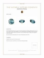 0.31 Ct. Greenish Blue Sapphire from Ceylon (Sri Lanka) Appraisal