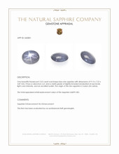 2.52 Ct. Blue Star Sapphire from Ceylon (Sri Lanka) Appraisal