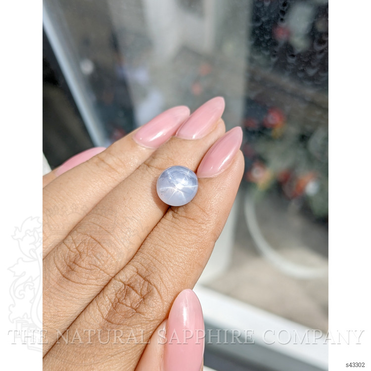6.85 Ct. Bluish Grey Star Sapphire from Ceylon (Sri Lanka)