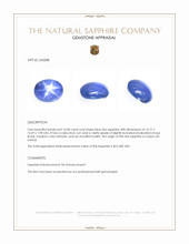 16.00 Ct. Blue Star Sapphire from Ceylon (Sri Lanka) Appraisal