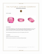 1.61 Ct. Pink Sapphire from Tanzania Appraisal