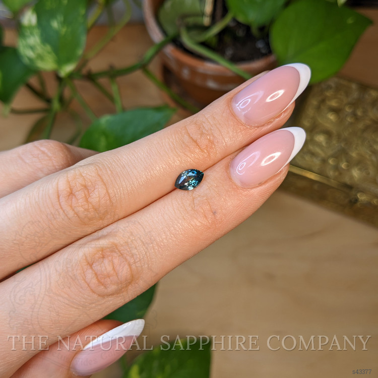 0.97 Ct. Bluish Green Sapphire from Montana