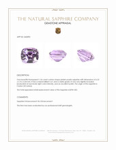 1.56 Ct. Pinkish Purple Sapphire from Ceylon (Sri Lanka) Appraisal