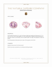 2.01 Ct. Purplish Pink Sapphire from Ceylon (Sri Lanka) Appraisal