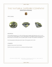2.15 Ct. Green Sapphire from Madagascar Appraisal