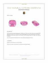 2.88 Ct. Pink Sapphire from Kashmir Appraisal