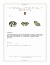 1.09 Ct. Yellowish Green Sapphire from Madagascar Appraisal