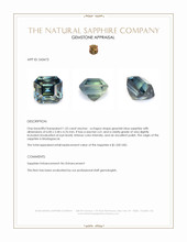 1.55 Ct. Greenish Blue Sapphire from Madagascar Appraisal