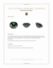 1.55 Ct. Bluish Green Sapphire from Madagascar Appraisal