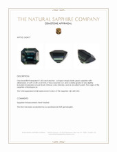1.60 Ct. Bluish Green Sapphire from Madagascar Appraisal