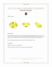 1.04 Ct. Yellow Sapphire from Madagascar Appraisal