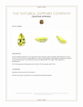1.04 Ct. Greenish Yellow Sapphire from Madagascar Appraisal