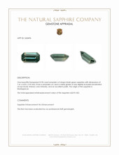 0.90 Ct. Bluish Green Sapphire from Madagascar Appraisal