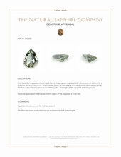 0.56 Ct. Green Sapphire from Madagascar Appraisal