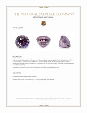 2.10 Ct. Pinkish Purple Sapphire from Ceylon (Sri Lanka) Appraisal