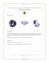 0.59 Ct. Violet Sapphire from Ceylon (Sri Lanka) Appraisal
