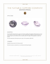 0.76 Ct. Purplish Pink Sapphire from Ceylon (Sri Lanka) Appraisal